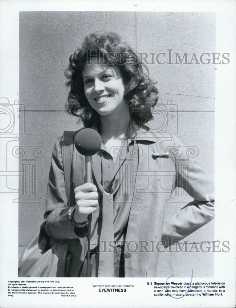 1981 Press Photo Sigourney Weaver stars in "Eyewitness" - Historic Images
