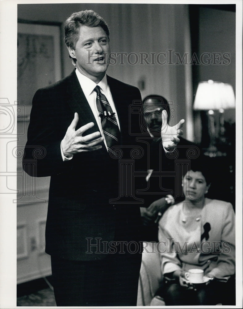 1992 Press Photo Presidential Candidate, Arkansas Governor Bill Clinton - Historic Images