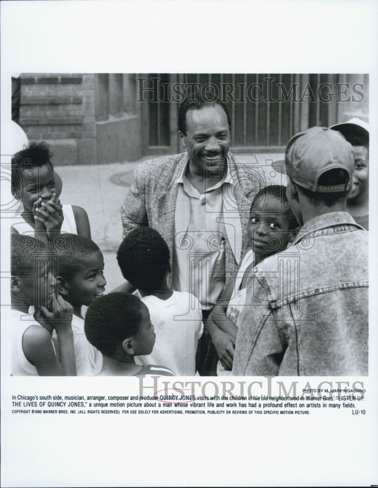 1990 Press Photo Quincy Jones Listen Up: The Lives of Quincy Jones - Historic Images