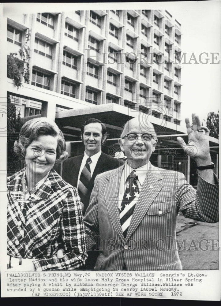 1972 Lt. Gov. Lester Maddox & wife visited Gov. George Wallace - Historic Images