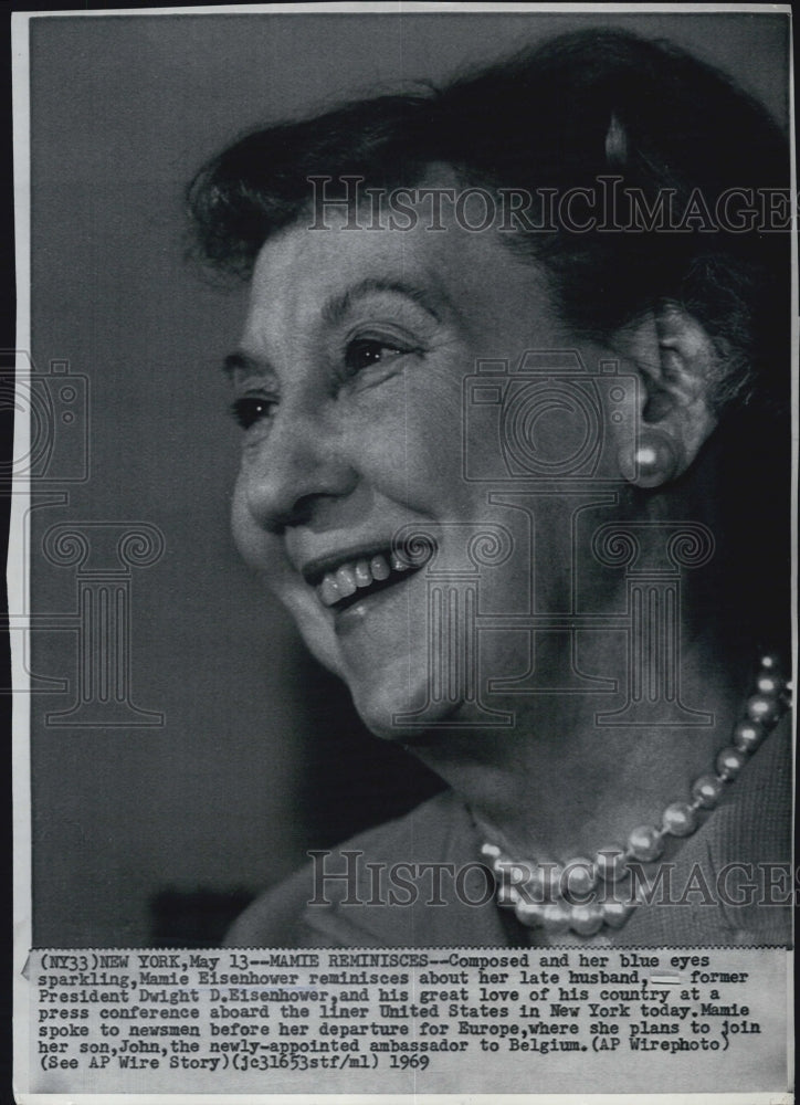 1969 Press Photo Mamie reminisces her late husband Pres. Dwight Eisenhower - Historic Images