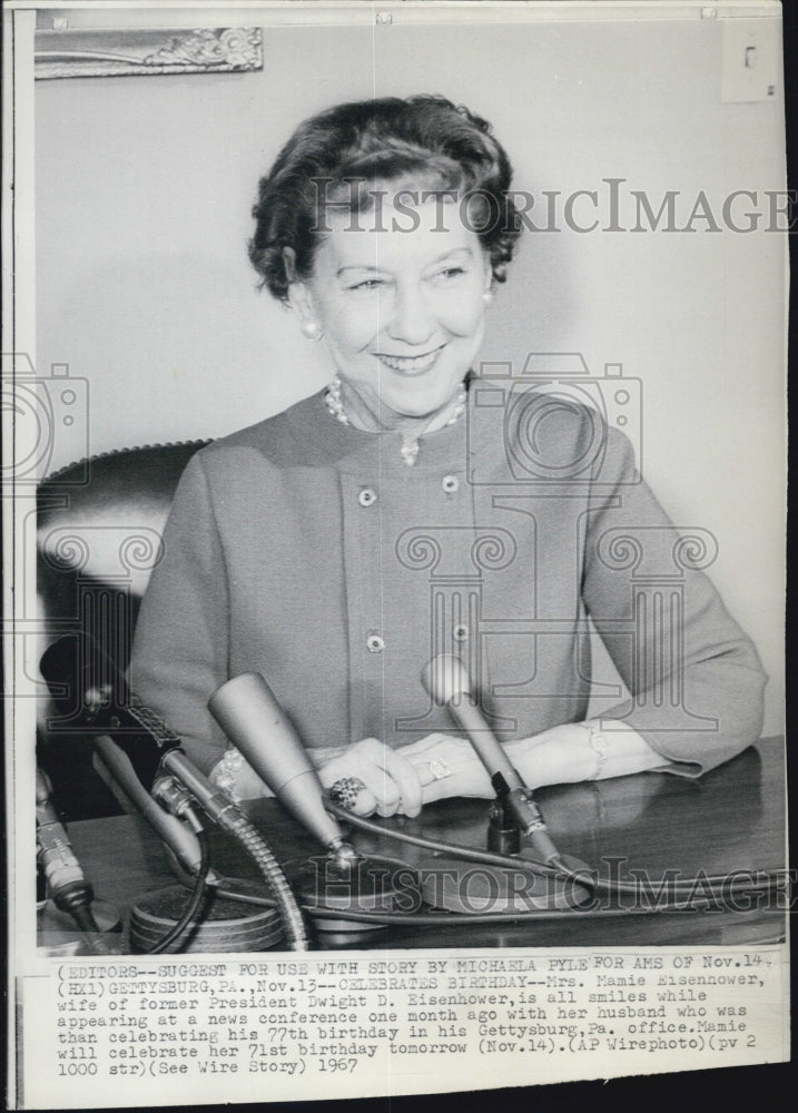 1967 News conference by Mamie Eisenhower for late Pres. Eisenhower - Historic Images