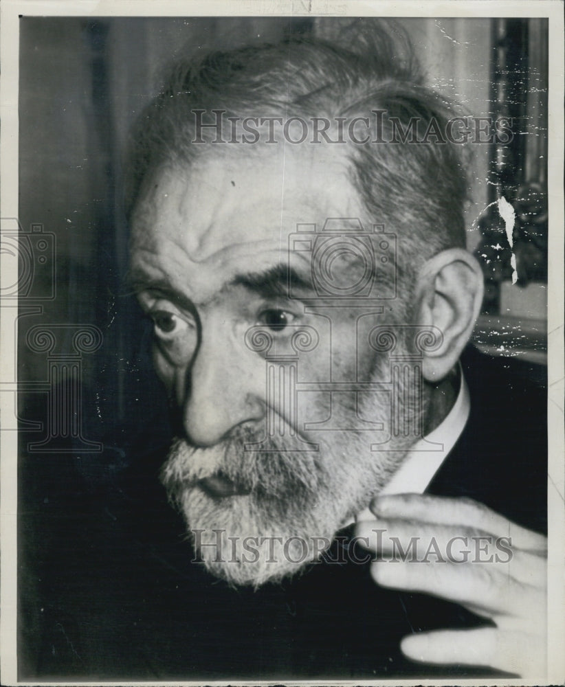 1945 Press Photo Andre Mornet Prosecuting Attorney French Premier Pierre Laval - Historic Images