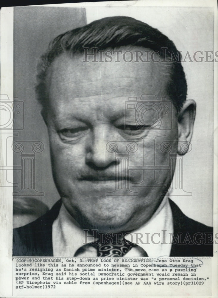 1972 Press Photo Jens Otto Krag, Former Dutch Prime Minister - Historic Images