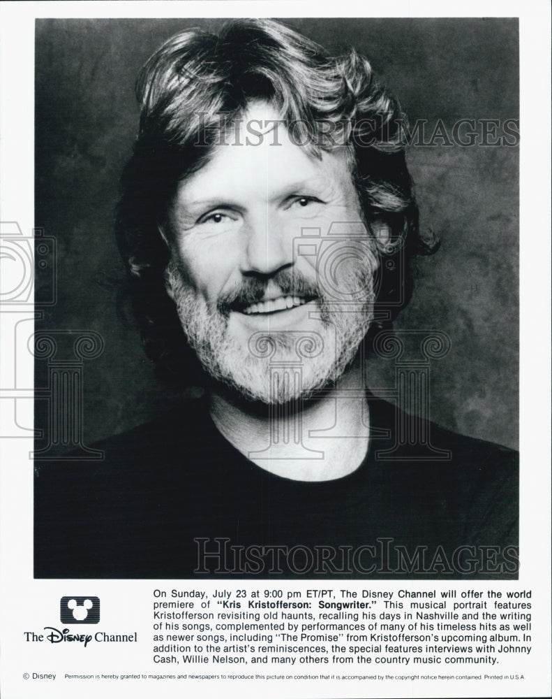 Press Photo from Disney&#39;s &quot;Kris Kristofferson: Songwriter&quot; - Historic Images