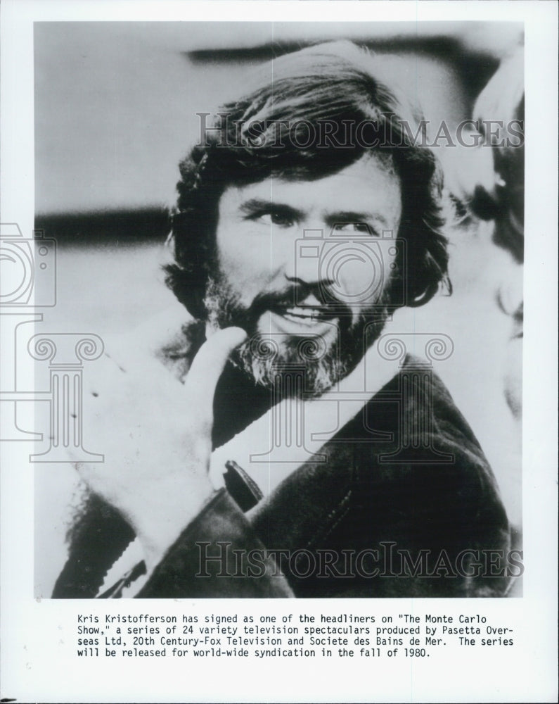 Press Photo Kris Kristofferson on &quot;The Monte Carlo Show&quot; - Historic Images