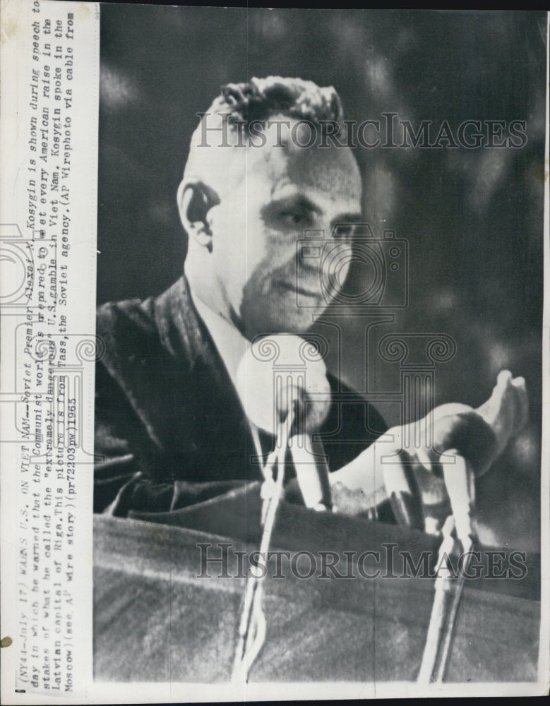 1965 Soviet Premier Alexei Kosygin Warns United States Viet Nam-Historic Images