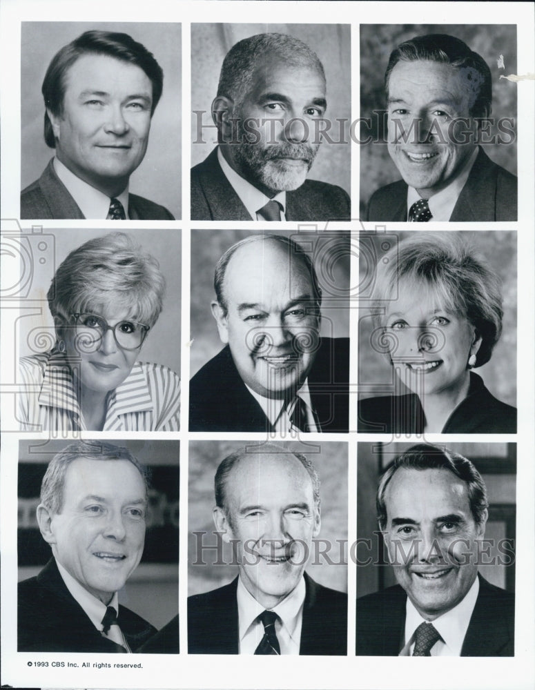 1993 Press Photo Media Members Political Commentators Politicians Murphy Brown - Historic Images