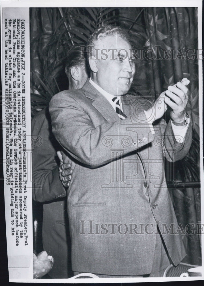 1959 Frol Kozlov at Luncheon - Historic Images