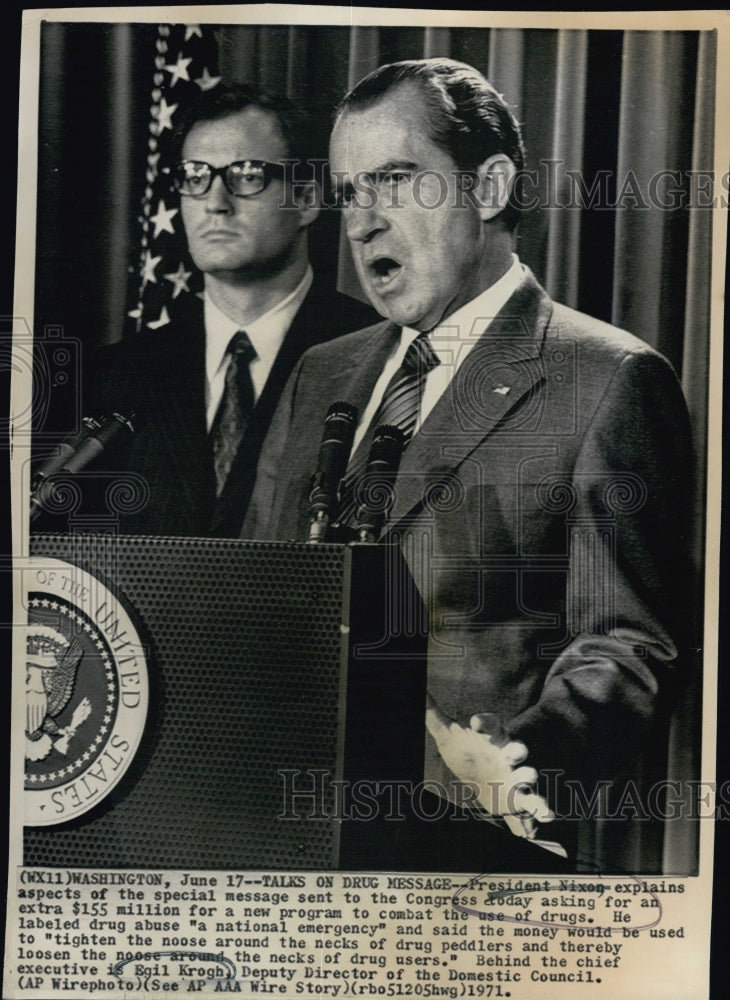 1971 President Richard Nixon talks about combating drug use - Historic Images