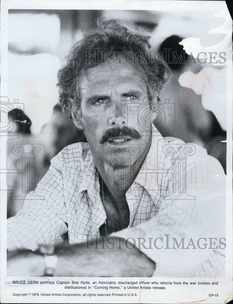 1978 Press Photo Actor Bruce Dern  Movie Coming Home - Historic Images