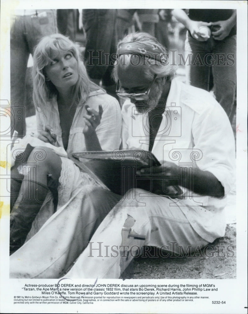 1981 Press Photo Actress Bo Derek Husband Director John Movie Tarzan Ape Man - Historic Images