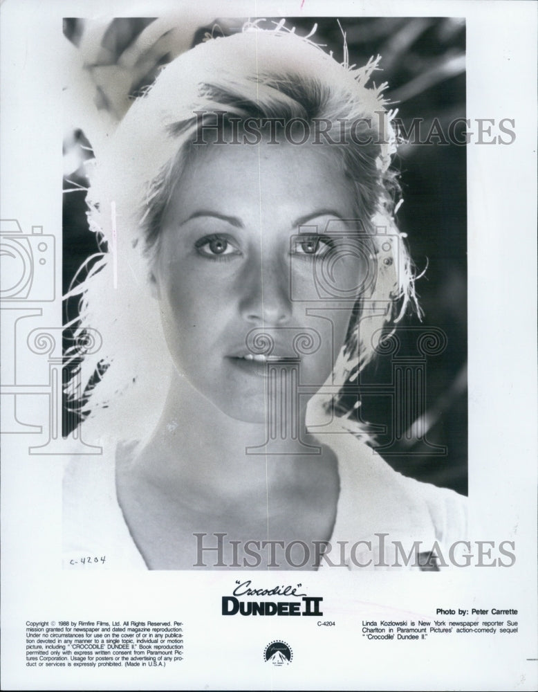 1988 Press Photo Film Crocodile Dundee II stars Linda Kozlowski - Historic Images