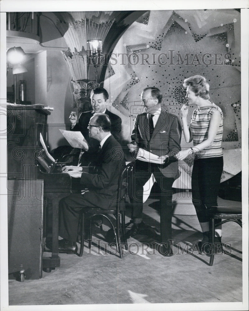Press Photo Music rehearsal of stage show "Imagination in Motion" - Historic Images