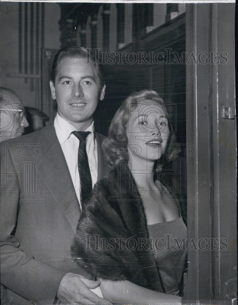 1955 Actor Don Taylor with wife Phyllis. - Historic Images