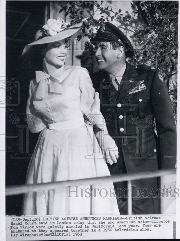 1963 Press Photo Hazel Court and Don Taylor Married - Historic Images