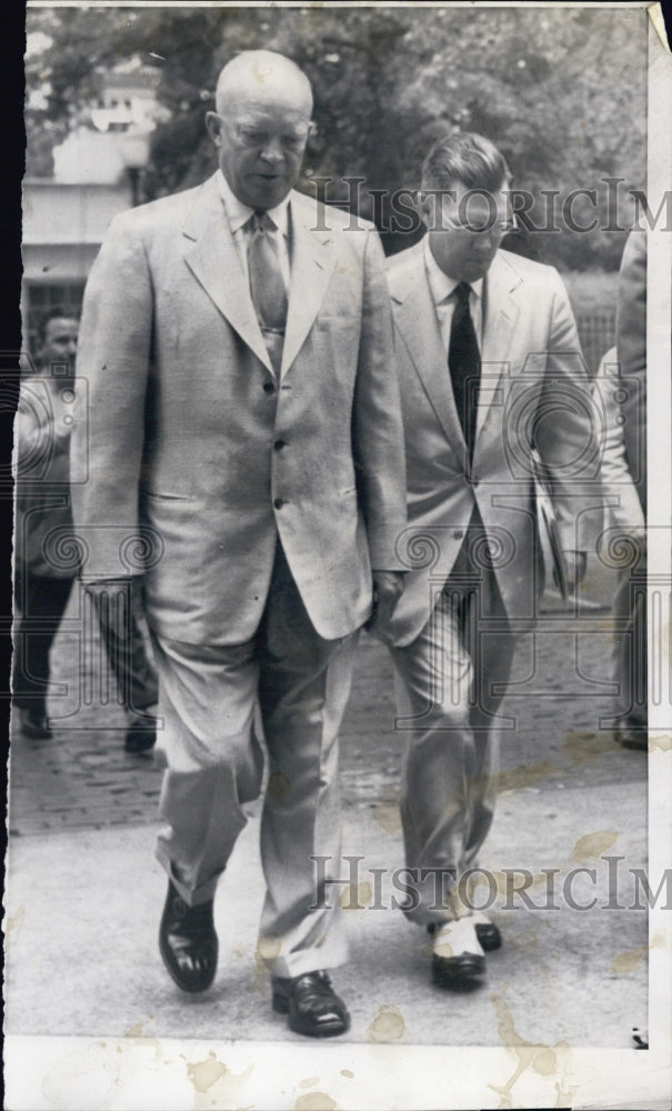 1953 President Eisenhower and Press Secretary James C. Hagerty - Historic Images