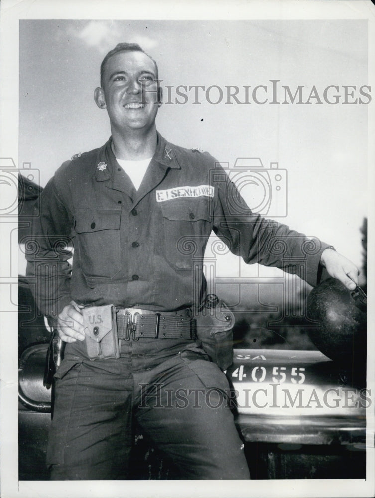 1952 Press Photo Maj. John Eisenhower at 15th Infantry Regiment Command post - Historic Images