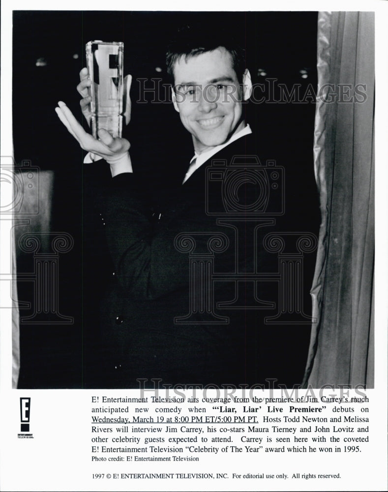 1997 Press Photo Jim Carey the man in the picture - Historic Images