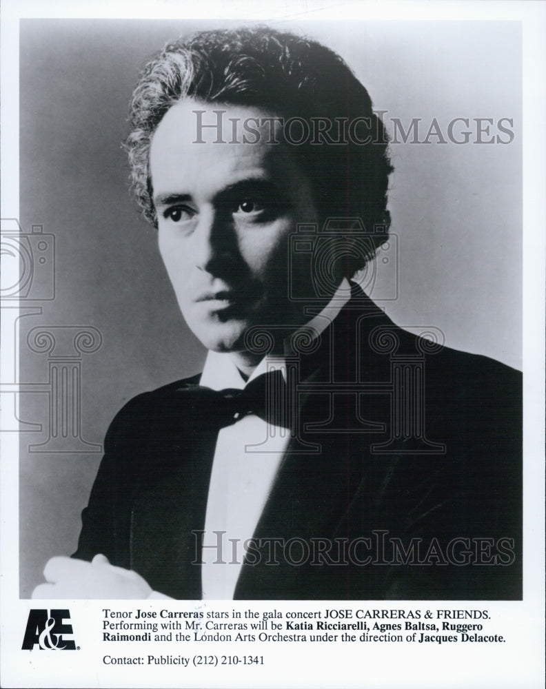Press Photo Opera Singer Jose Carreras Spanish Catalan Tenor TV Show - Historic Images