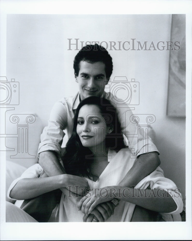 Press Photo Barbara Carrera,actress with husband Nicholas Mavroleon - Historic Images