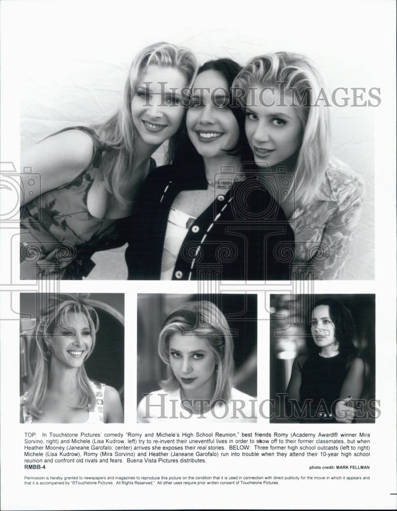 1997 Press Photo Mira Sorvino,Lisa Kudrow and Janeane Garofalo,actresses - Historic Images