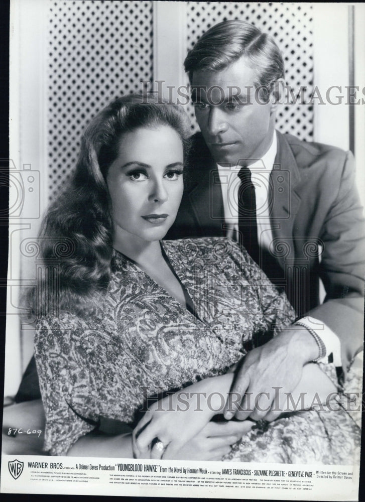 Press Photo Actress Genevieve Page & Actor James Franciscus scene movie - Historic Images
