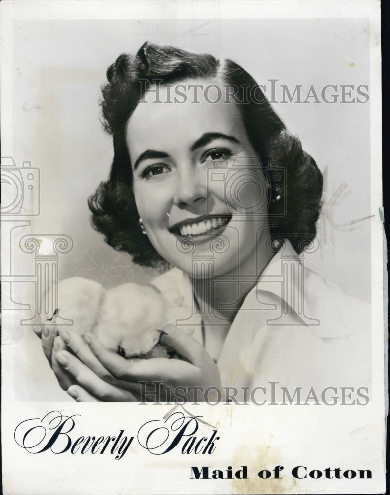 1954 Actress Beverly Pack stars in Maid of Cotton. - Historic Images