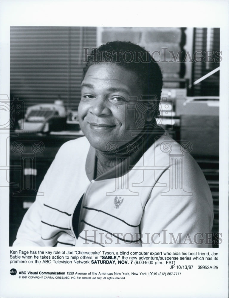 1987 Press Photo Ken Page on "Sable" - Historic Images