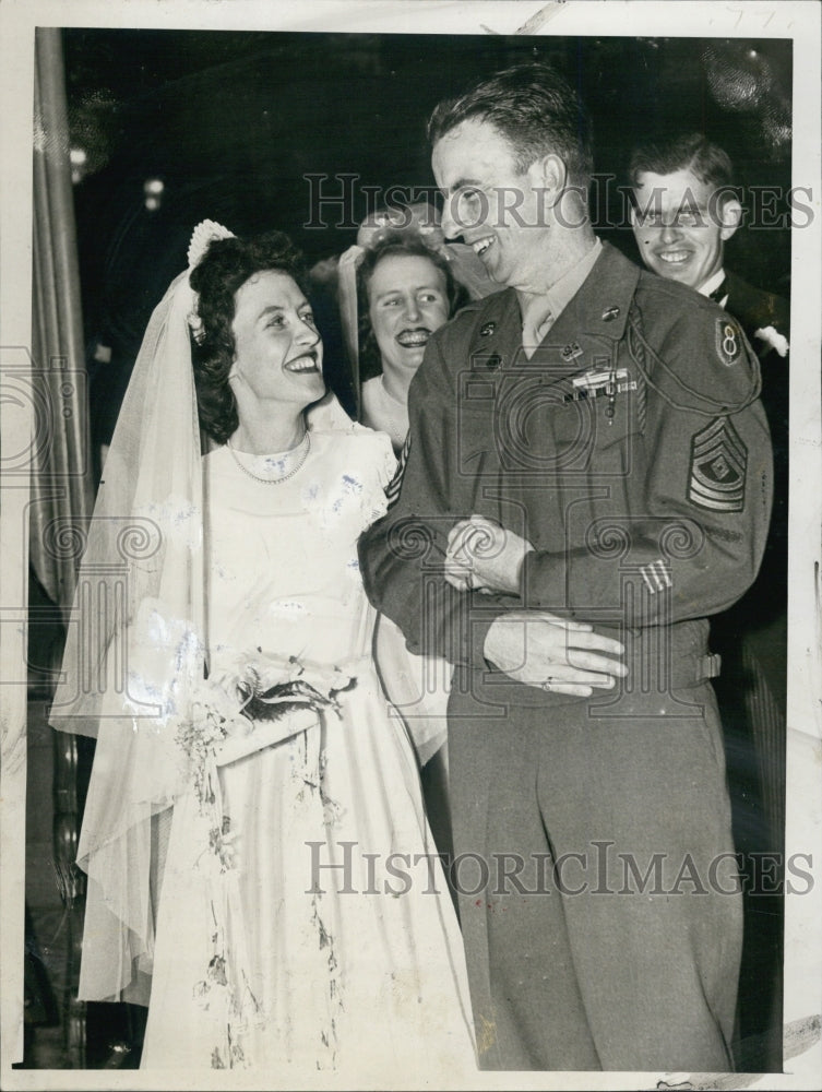 1945 Mr. and Mrs. Andrew Wall Married at St. Joseph Church Union Sq. - Historic Images