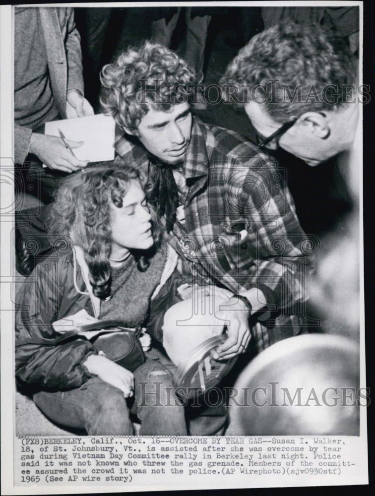 1965 Susan I Walker after Tear Gas at Berkley,Cal. - Historic Images