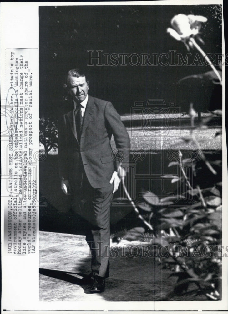 1972 Press Photo Peter Walker British Environment Official at Washington Embassy - Historic Images