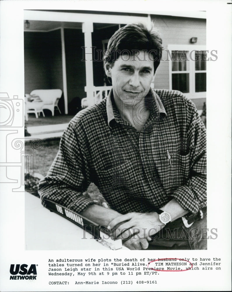 1990 Press Photo Tim Matheson Stars In Buried Alive - Historic Images