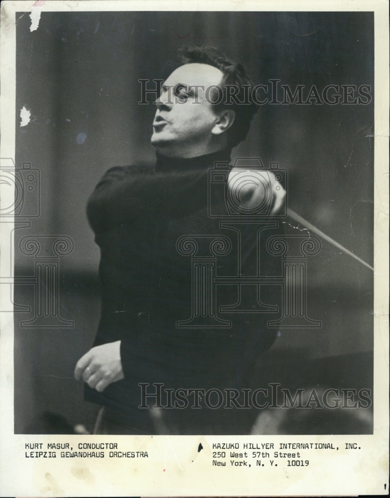 1974 Press Photo Kurt Masur,Conductor,Leipzig gewandhaus Orchestra - Historic Images