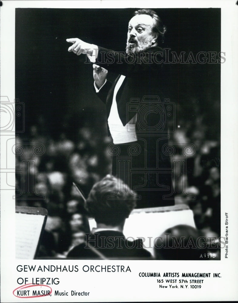 1987 Press Photo Kurt Masur,Music Director,Leipzig Gewandhaus Orchestra - Historic Images