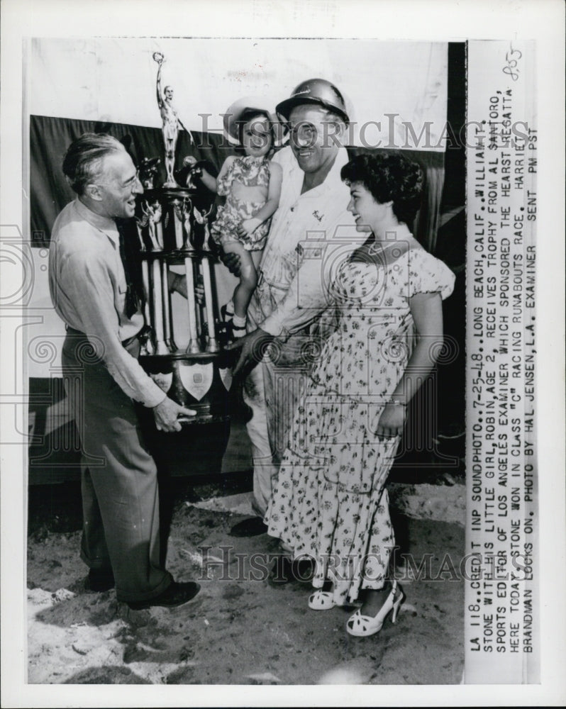 1948 William T. Stone receives Trophy for class C racing Runabouts - Historic Images