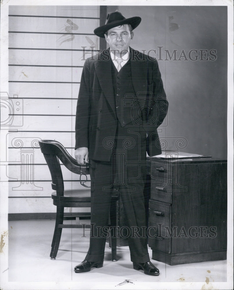 1961 Press Photo Bob Carroll plays Mayor La Guardia in &quot;Forello!&quot; - Historic Images