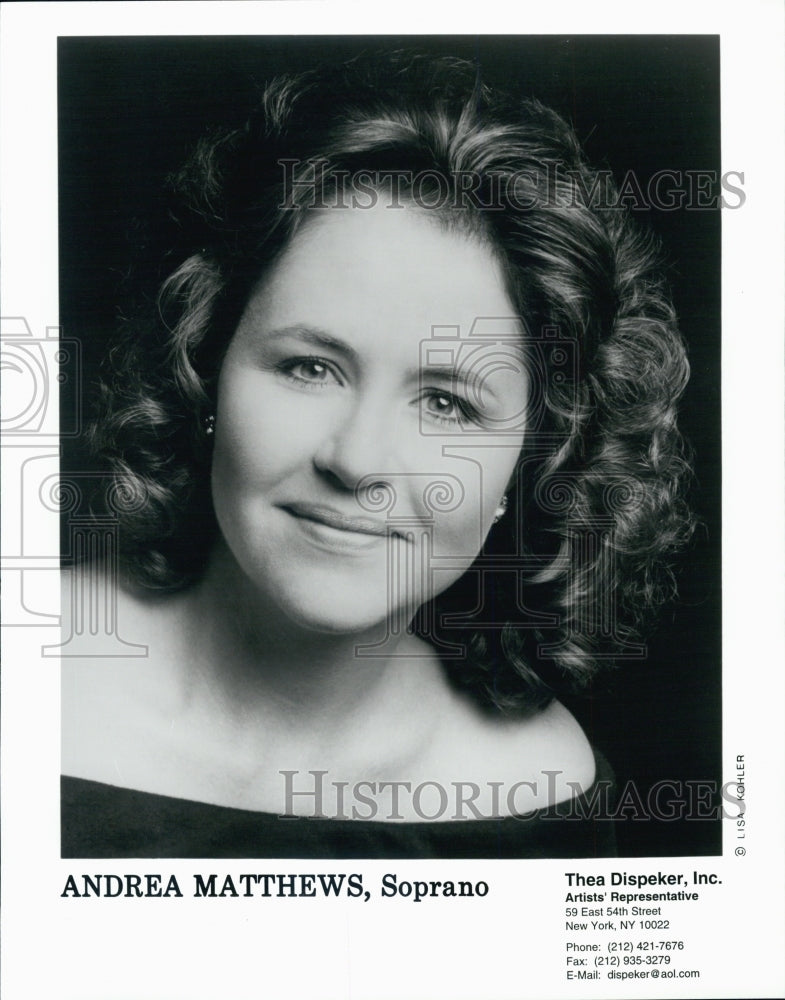 Press Photo ndrea Matthews-soprano - Historic Images