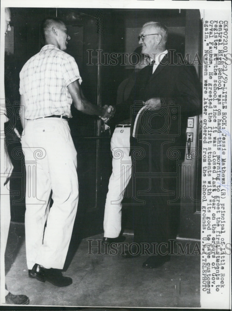 1959 Jessie Mathews(R) greeted his first student - Historic Images