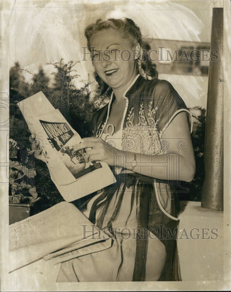 1951 Miss Irene Kulesa with Narragansett Park Pamphlet - Historic Images