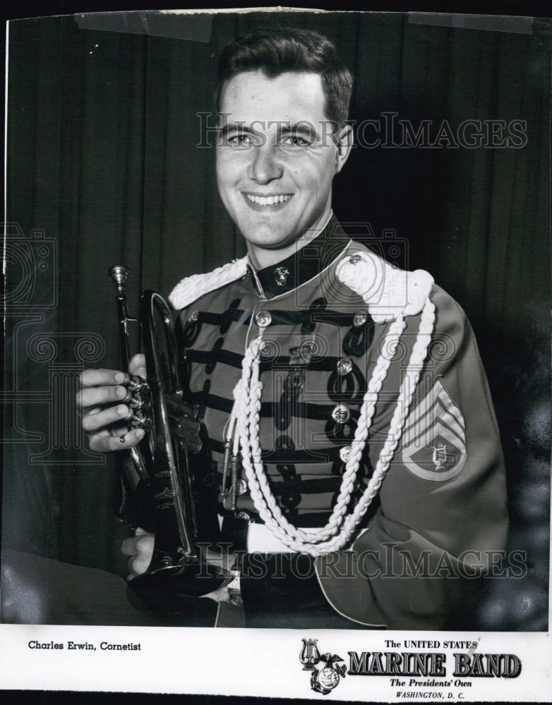 1961 Press Photo Cornetist Charles Erwin - Historic Images