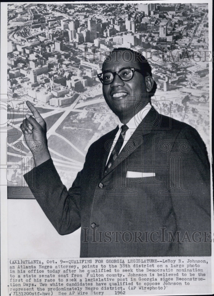 1962 LeRoy R. Johnson, seeks Democratic nomination for state senate - Historic Images