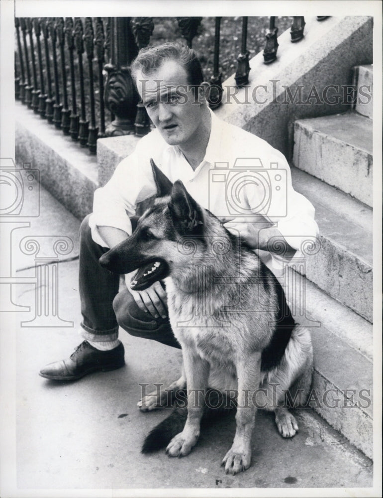 1965 Ernest Fraser maybe with dog of murdered Dr. Edward Johnson - Historic Images