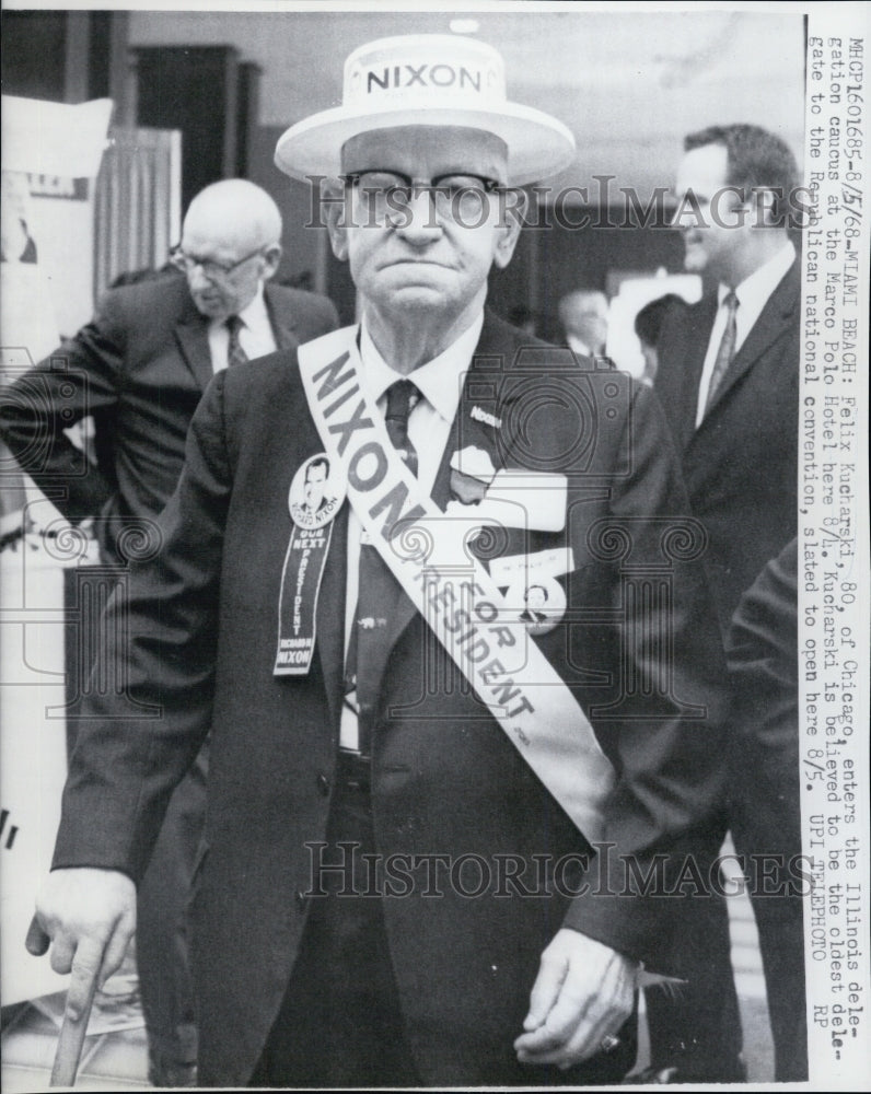 1968 Felix Kucharski, oldest delegate to the Republican Nat&#39;l Conv. - Historic Images