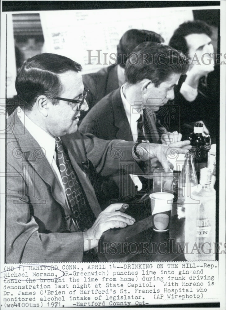 1971 Rep. Michael Morano with Dr. James O'Brein at - Historic Images