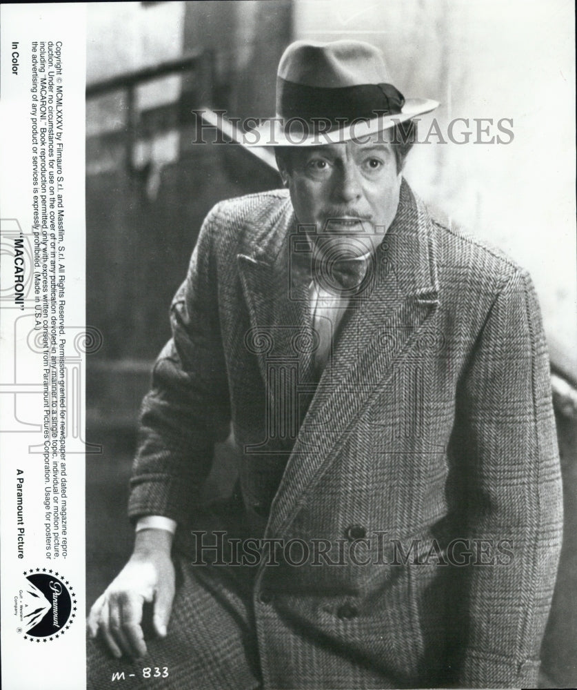1985 Press Photo Actor Marcello Mastroianni in "Macaroni" - Historic Images
