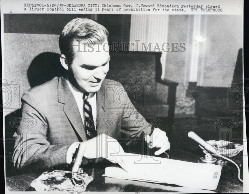 1959 Oklahoma Governor J. Howard Edmondson - Historic Images