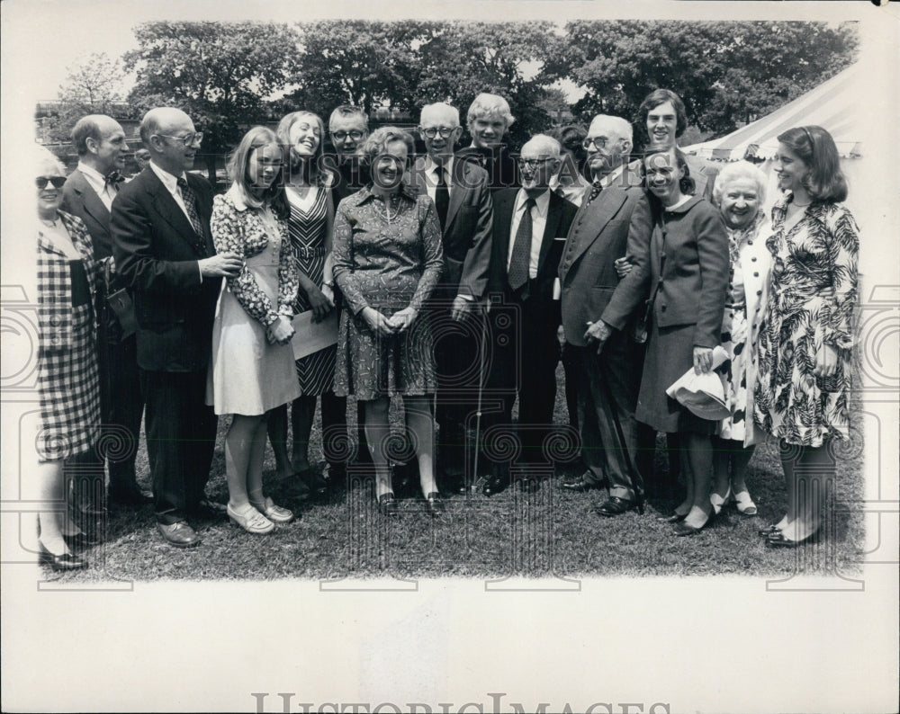 1976 Press Photo Holy Cross Graduation Group Shot w Garrity Clan - Historic Images