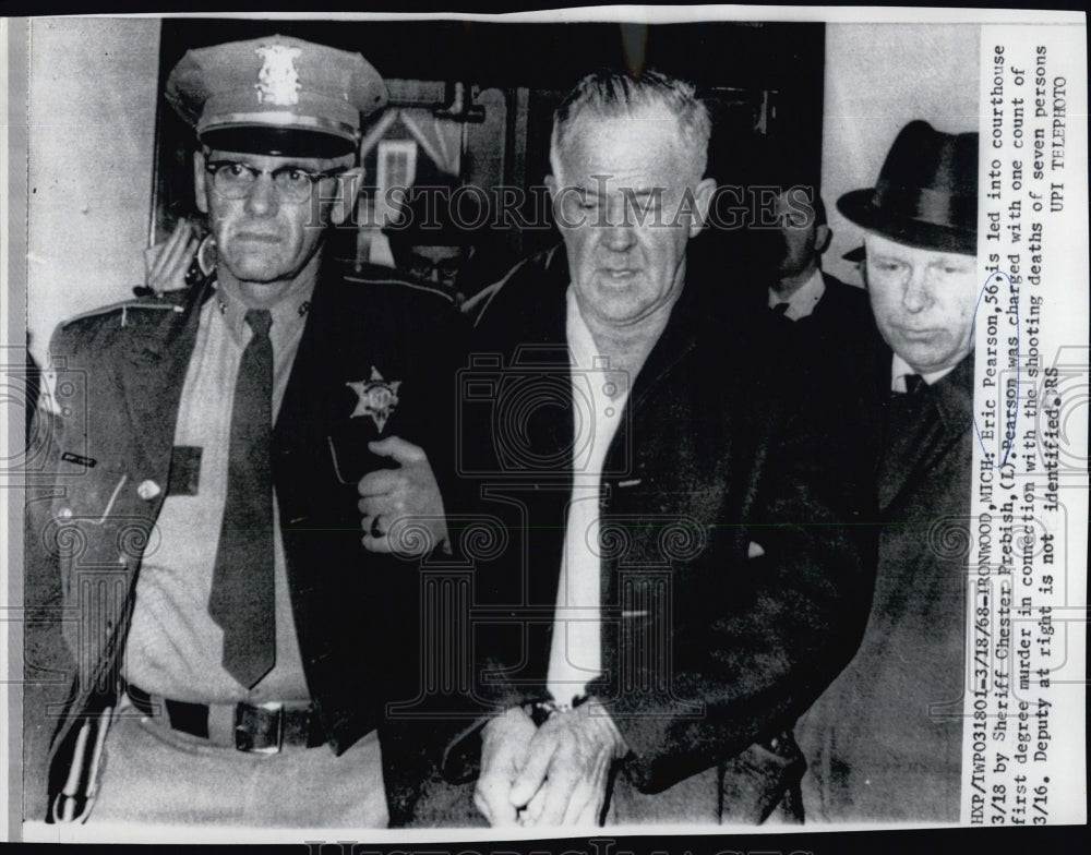 1968 Eric Pearson led in courthouse charge 1count 1st degree murder - Historic Images