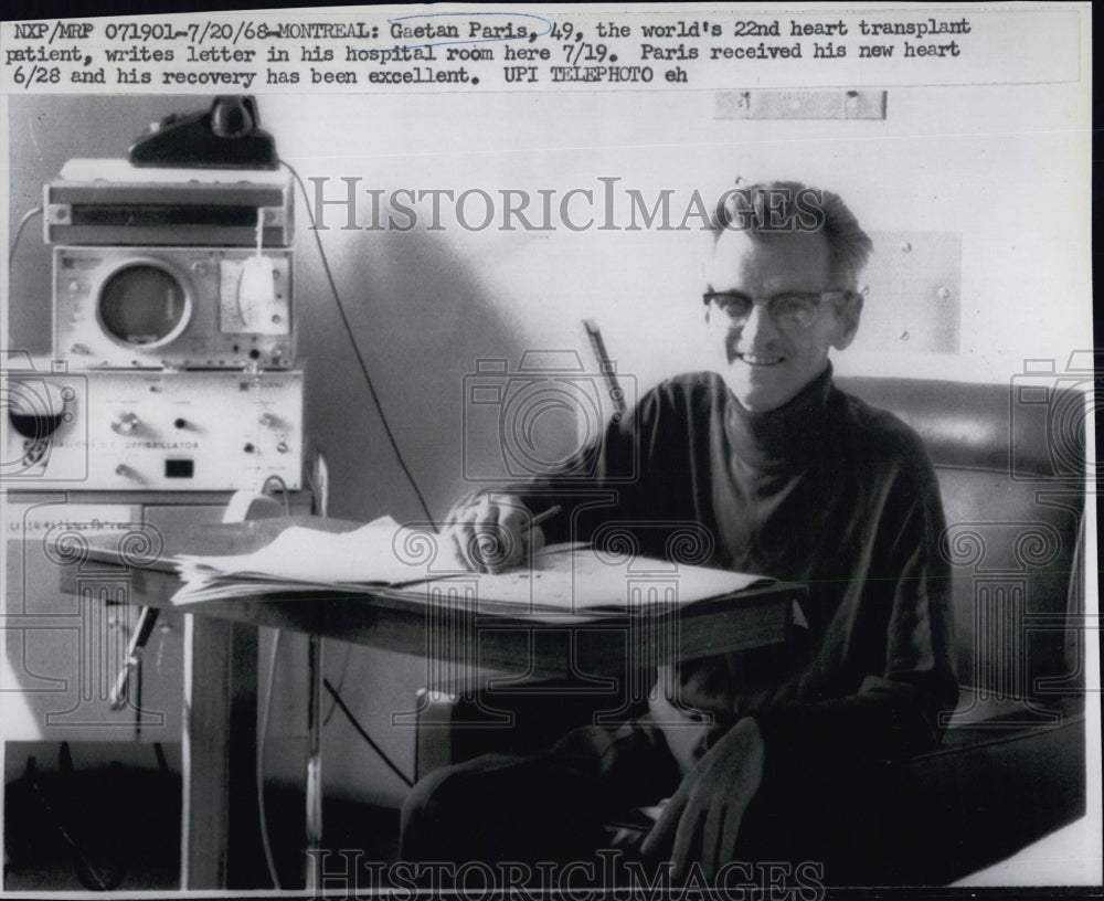 1968 Gaetan Paris World's 22nd Heart Transplant Montreal - Historic Images